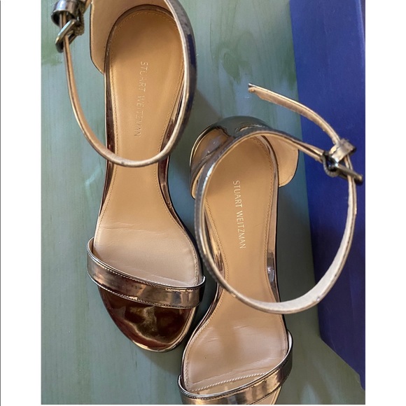 Stuart Weitzman pewter glass block heel - Picture 2 of 5